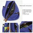 thumbnail image 6 of KL928 Vintage Canvas Sling Backpack – Lightweight Portable Crossbody Bag with Multiple Compartments,Dark Blue, 6 of 7