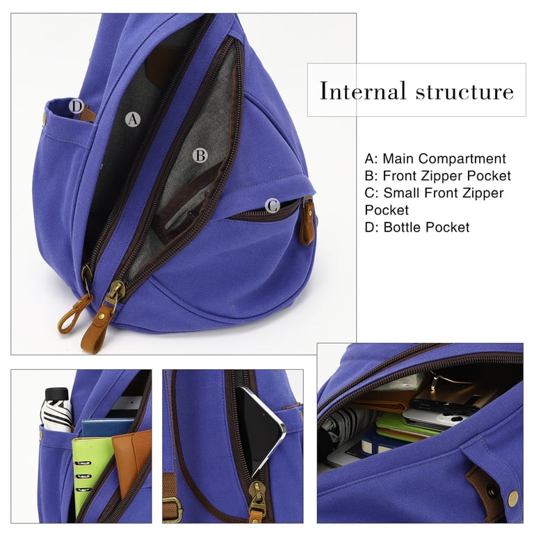 KL928 Vintage Canvas Sling Backpack – Lightweight Portable  display picture 1