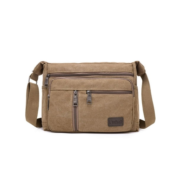 Bolso Mensajero Informal para Hombre Bolso Lona Multifuncional Bolso Uso Diario para Hombre (café)