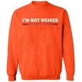 thumbnail image 2 of OXI Crewneck Sweatshirt - I'm Not Weired, Basic Casual Sweatshirts for Men's and Women Fleece Sweatshirt Long Sleeve - Orange Medium, 2 of 2