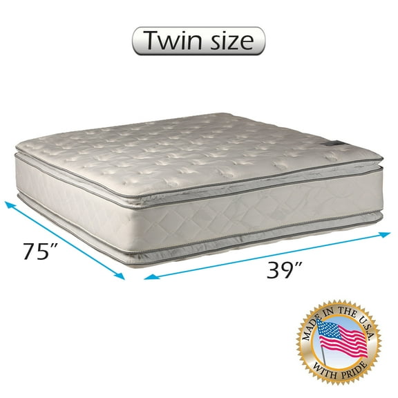 Dream Sleep Hollywood Gentle Plush 2-Sided Twin Eurotop Mattress Only with Mattress Cover Protector - Orthopedic, Sleep System with Enhanced Cushion Support, Longlasting by Dream Solutions USA