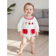 thumbnail image 5 of Miaouyo Infant Baby Girls Christmas Fall Romper 0 3 6 12 18 Months Long Sleeve Crew Neck Dots Embroidery Gingerbread Man Bodysuit Clothes for Casual Daily, 5 of 9