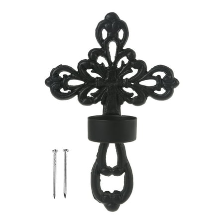 

European Style Cast Iron Hollow Cross Wall Hanging Candle Holder Tealight Candlestick Retro Metal Stand Sconce Decor