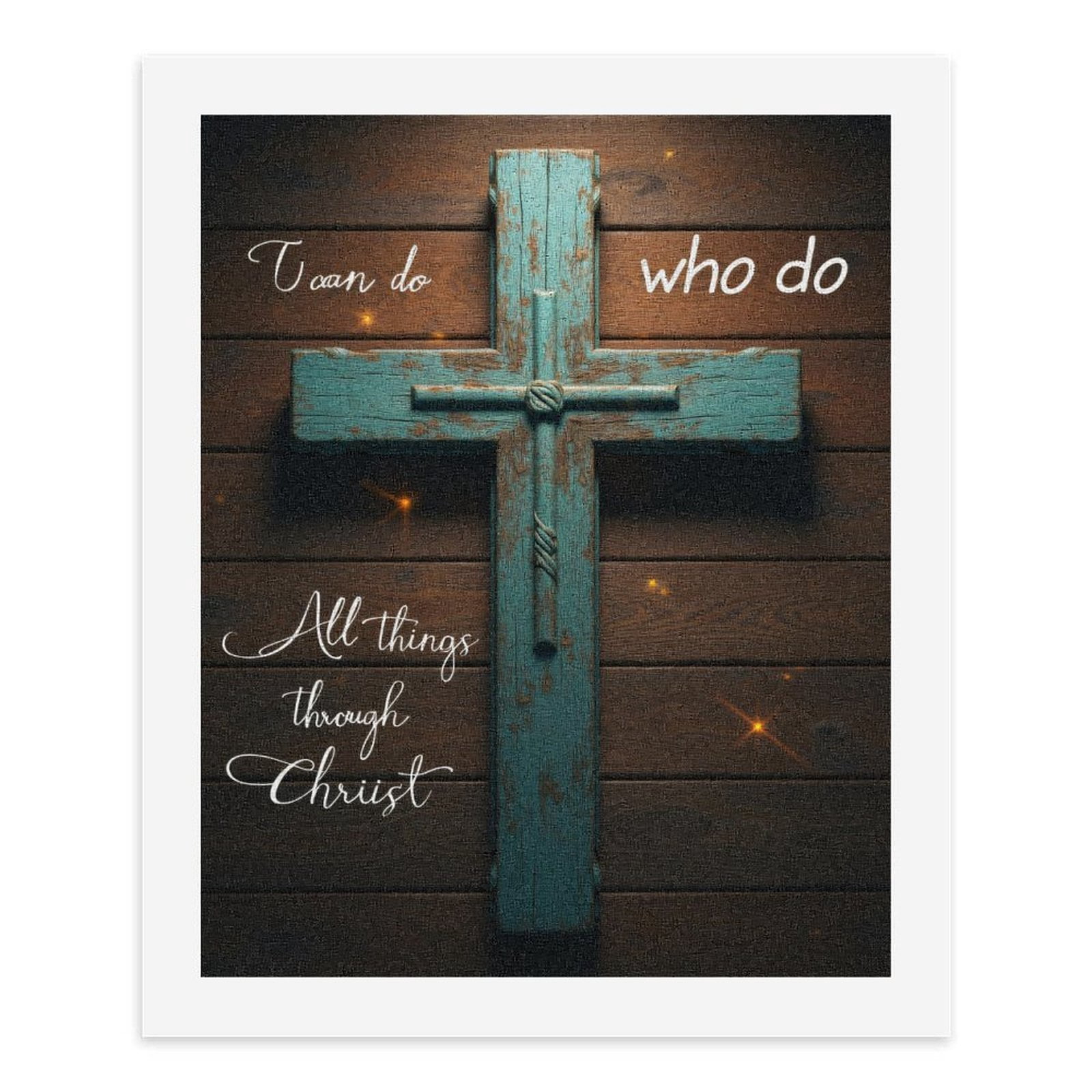 Paint By Numbers Kit for Adults Beginner - DIY Rustic Wooden Cross Wall Art Canvas Painting Kits for Adults, Frameless Paint By Number for Adults for Home Wall Decor 16x20 Inch