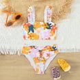thumbnail image 2 of Utlike Girls Swimwear Kids Floral Print 2 Piece Swimsuit Swimwear Bathing Suit Cute Bikini Adjustable Girls Swimsuit Size 11 Years-12 Years, 2 of 7