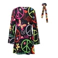 thumbnail image 3 of oqasdz Dresses for Women 80s Hippie Disco Dance Outfit Vintage Long Sleeve Mini Dress Night Out Cozy Soft Stylish Dailywear, 3 of 5