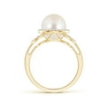 thumbnail image 2 of Angara Freshwater Cultured Pearl Halo Ring with Diamonds in 14K Yellow Gold for Women | June Birthstone Jewelry for Her, 2 of 7