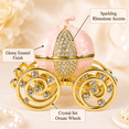 thumbnail image 4 of ABCISI Pumpkin Carriage Jewelry Box, Hinged Rhinestone Trinket Box with Enamel Finish, Decorative Keepsake Holder for Rings, Earrings, Charms, Vanity and Wedding Decor, 2.76 in, Beige, 4 of 8