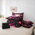 thumbnail image 6 of Manfei Pink-Blue Axolotl 7 Pieces Full Size Bedding Sets,Cartoon Animals Print Full Size Bed in a Bag,Black Reversible, 6 of 7