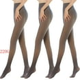 thumbnail image 2 of Lovskoo 2024 3 Pairs Fleece Lined Tights Women Fleece Translucent Leggings Winter Thermal Sheer Tights Warm Fake Pantyhose for Women Girl Black, 2 of 4