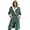 Dark Green, variant on Plush Women Robe with Hood Polka Dot Soft Fleece Womens Bathrobes Long with Pockets & Tie Belt Contrast Trim Warm Fall Winter Spa Loungewear Sleeping Robe Black M