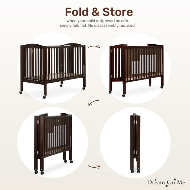 Dream On Me Folding Full-Size Crib, Mattress Height