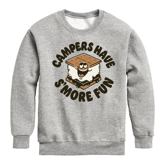 Instant Message - Camping Is Smore Fun - Toddler & Youth Crewneck Fleece Sweatshirt