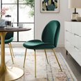 thumbnail image 6 of Modway Scoop Gold Stainless Steel Leg Performance Velvet Dining Chair in Green, 6 of 6
