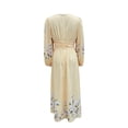 thumbnail image 4 of Women's Fall Floral Printed Maxi Dress V Neck Lantern Long Sleeve Boho Dresses for Wedding Guest Beach Vacation, 4 of 6