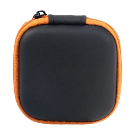 Earbud Case,Portable Earphone Case,Headphone Cloth Earbud Holder with Zipper,Cell Phone Accessories Organizer,for Wireless/Bluetooth Headphones,SD Memory Card,Camera Chips2.95x2.95 inch(Orange)