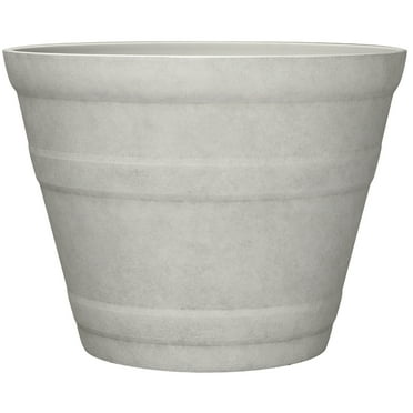 Better Homes & Gardens Sandy Recycled Resin Planter, Vanilla Dream, 21.8in x 21.8in x 16.5in