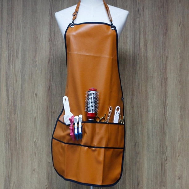 Delantal impermeable Shamjiam peluquero estilista cosmetología naranja