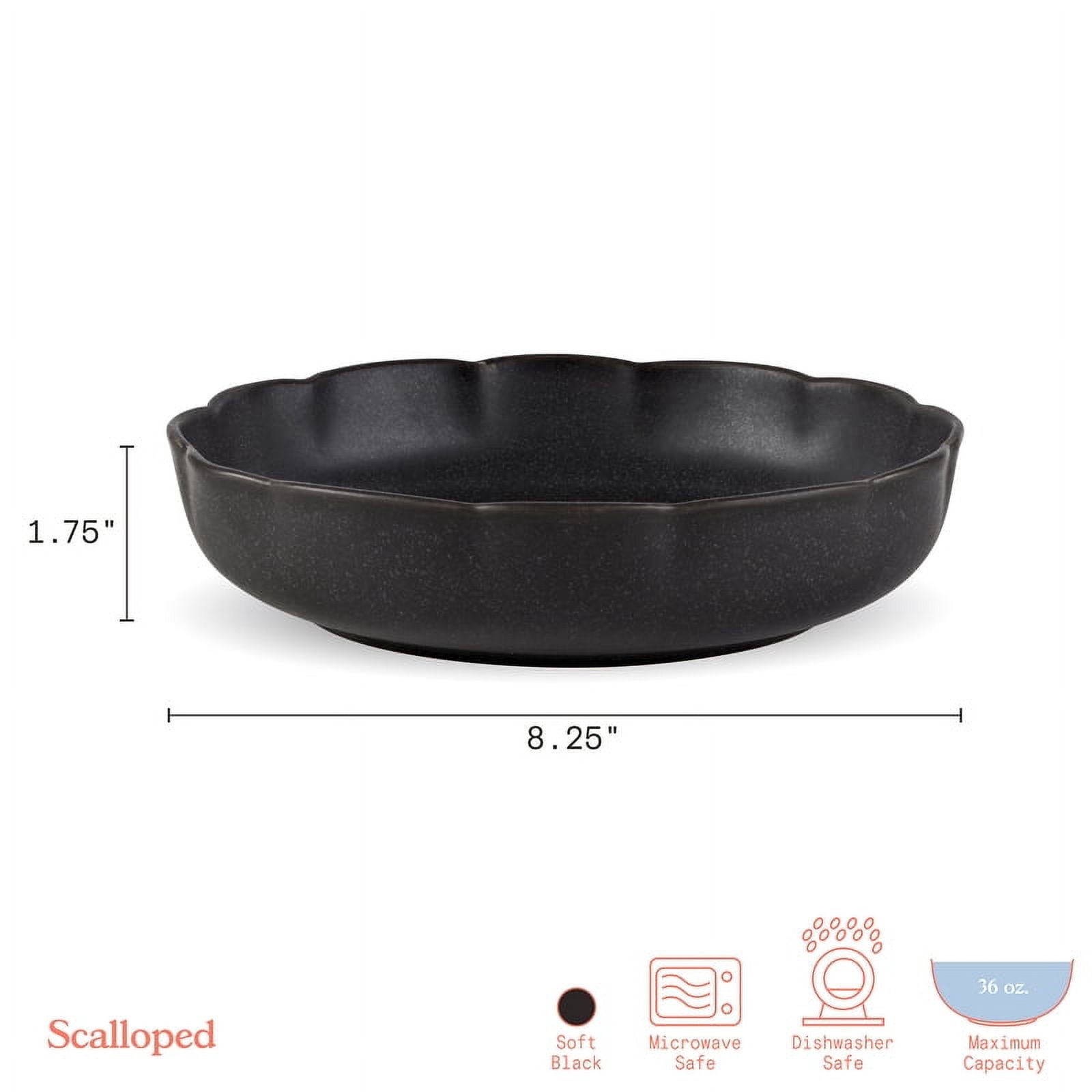 BTFL SCALLOP S4 PASTA BOWL BLK RMLR WM