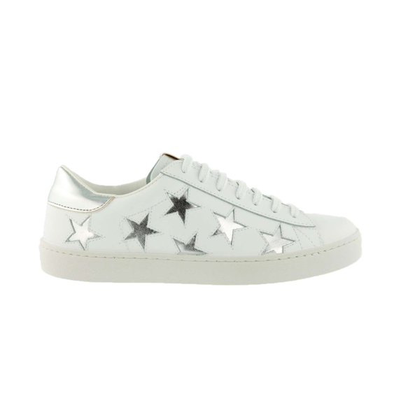 Victoria Women's Casual Leather Shoes, White \ Silver,11 M US