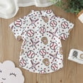 thumbnail image 4 of Toddler Boys Cartoon Button Down Shirts Cool Short Sleeve Cartoon Baseball Graphic Printed Casual Shirt Kids Gift Clothes Summer for Boys and Girls (2-3 Years, White), 4 of 5