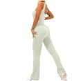 thumbnail image 2 of cfhntfmh Workout Jumpsuit for Women Scoop Neck Sleeveless Seamless Rompers Bell Bottoms Bodysuit Yoga Athletic Outfits, 2 of 6