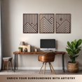 thumbnail image 3 of Wall Sculptures qmmp Modern Wood Set of 3 MDF Roble, 3 of 7