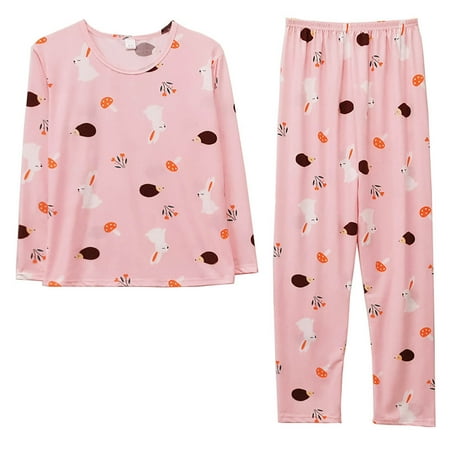 

YWDJ Pajamas for Women Soft Comfy Women Fashion Loose Suit Thin Cute Cartoon Casual Homewear Pink M