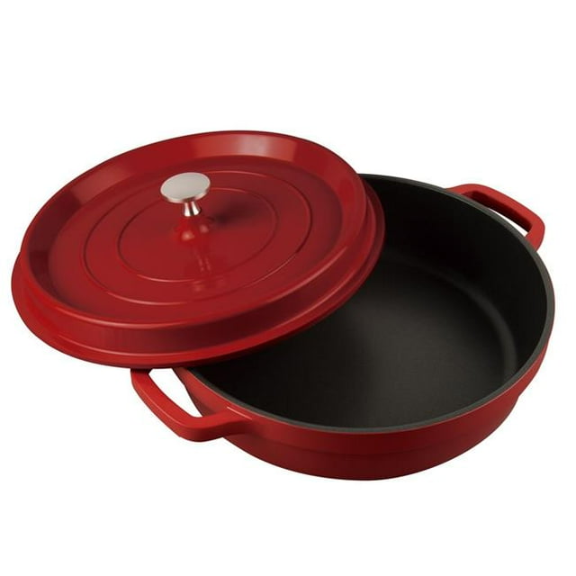 Masterpan MP-127 4 qt. Casserole Hollandaise en Aluminium Moulée Antiadhésive - Rouge - 11 Po.