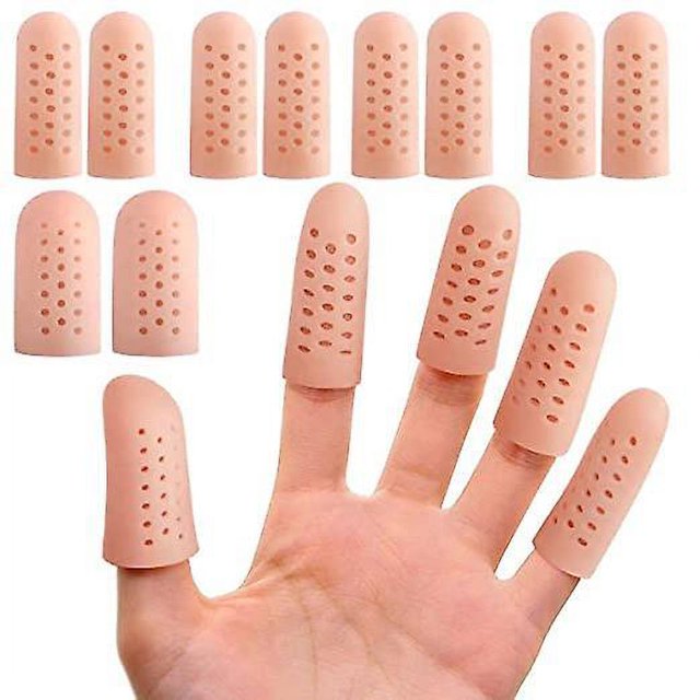 Protège-Doigts en Gel Respirant, Lot de 10 Protection des Doigts, Excellent pour les Doigts Gchette, L'eczma des Mains, les Fissures des Doigts