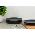 thumbnail image 3 of 10 Strawberry Street Double Line 8.25" Round Stoneware Salad Plate, Set of 6, Matte Black, 3 of 5