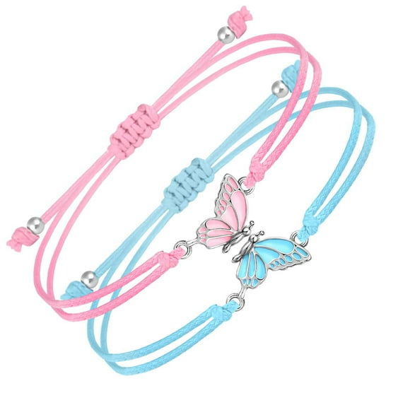 Butterfly Friendship Bracelet, Cute Butterfly Friendship Bracelets, Adjustable Friendship Bracelet Couple Bracelets, Butterfly Gift Bracelets for Couples and Best Friend