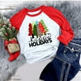 thumbnail image 2 of Hauts de Noël pour Femmes Col Rond Manches Courtes T-Shirt Imprimé Décontracté Blouses, 2 of 7