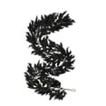 thumbnail image 2 of Black Halloween Garland, Artificial Hanging Cedar Fall Leaves Garlands, Halloween Thanksgiving Wreath Decor for Home Wedding Party Garland Halloween Scene Layout, 6ft, 2 of 5