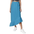thumbnail image 1 of Falda midi de cintura alta para mujer - Cintura elástica, color liso - Elegante/informal para todas las estaciones - S-XXXL, 1 of 8