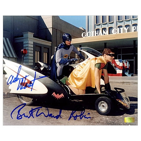 Adam West and Burt Ward Autographed 8?10 Batcycle Photo