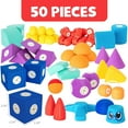 thumbnail image 5 of Blockaroo Magnetic Foam Bath Blocks for Toddlers – 50-Piece STEM Learning Set for Kids Ages 3–6, 5 of 8