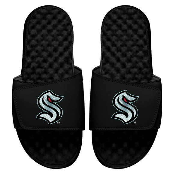 Men's ISlide Black Seattle Kraken Ice Clipping Mask Slide Sandals