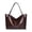 Coffee, variant on Stylago Women's Leather Tote Bag Casual Travel Large Shopping Shoulder Purses College Students Zipper Underarm Work Handbag Black