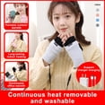 thumbnail image 2 of Injueey Guantes sin dedos invierno a prueba de viento carga USB calefacción eléctrica manoplas lavables para interiores Protector de Type4 NO4, 2 of 6