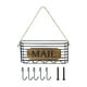 thumbnail image 4 of Organizador de correo de pared con soporte para llaves y correo, incluye 5 ganchos para entrada del baño o puerta de entrada., 4 of 9