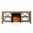 thumbnail image 4 of Evelyn&Zoe Sawyer Rectangular TV Stand with Log Fireplace for TV's up to 65" in Gray Oak, 4 of 9