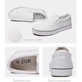 thumbnail image 3 of Mocasines de lona para mujer, zapatillas de deporte de corte bajo a la moda, color blanco, talla 38, 3 of 5