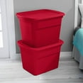 thumbnail image 6 of Sterilite 18 Gallon Plastic Stackable Storage Tote Container, Red (8 Pack), 6 of 8