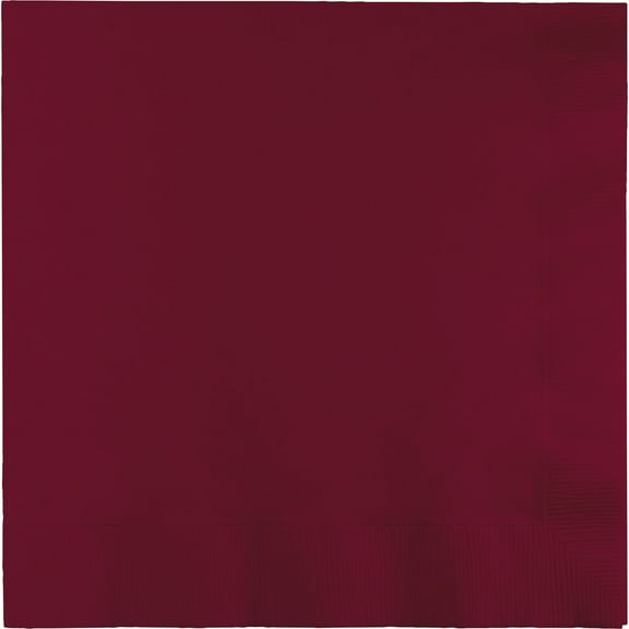 Party Central 3-Ply Disposable Beverage Napkins - 8.75" - Burgundy Red - Club Pack of 250