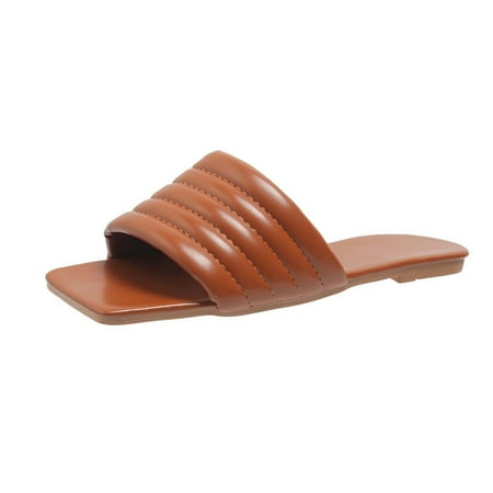 

Hvyesh Fashion Women Summer Comfortable Slip On Flat Shoes Beach Weave Peep Toe Slippers Breathable Sandals Sandals Women Dressy Summer Flat