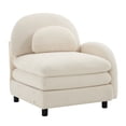 thumbnail image 3 of AUU 1-Seat Curved Teddy Sofa, RSF Model with Pillow, Teddy Fabric Upholstered Couch for Living Room, 3 of 8