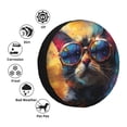 thumbnail image 2 of Kdxio Cool Cat With Sunglasses for Tire Cover Wheel Protectors Tyre Covers Weatherproof Wheel Covers Universal Fit for Trailer Rv SUV Truck Camper Travel Trailers 14 inch, 2 of 5
