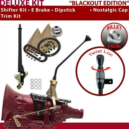 American Shifter 4L60 Shifter Kit Black 12 in. E Brake Trim Kit Dipstick for F0D78