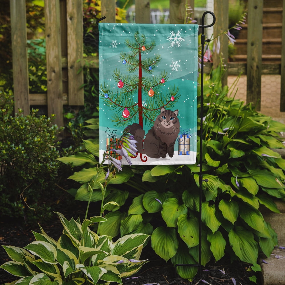 Siberian Cat Merry Christmas Tree Garden Flag